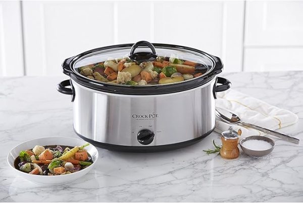 Crock-Pot 7 Quart Oval Manual Slow Cooker, Stainless Steel (SCV700-S-BR), Versatile Cookware for Large Families or Entertaining - Image 3