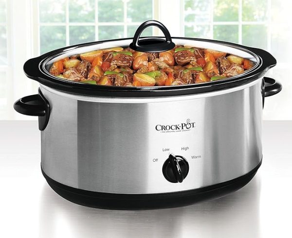Crock-Pot 7 Quart Oval Manual Slow Cooker, Stainless Steel (SCV700-S-BR), Versatile Cookware for Large Families or Entertaining - Image 6