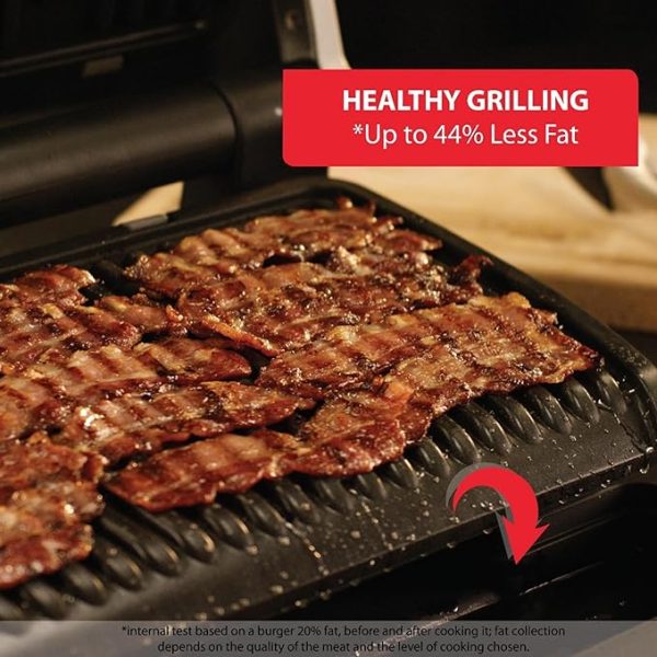 T-Fal, Electric Grill, OptiGrill Stainless Steel XL 6 Servings 9 Intelligent Automatic Cooking Modes 1800 Watts Nonstick Removable Plates, Dishwasher Safe, Panini Press Sandwich Maker - Image 2