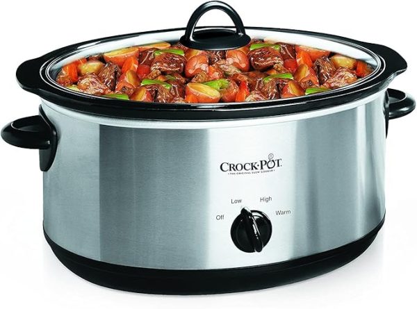 Crock-Pot 7 Quart Oval Manual Slow Cooker, Stainless Steel (SCV700-S-BR), Versatile Cookware for Large Families or Entertaining - Image 7