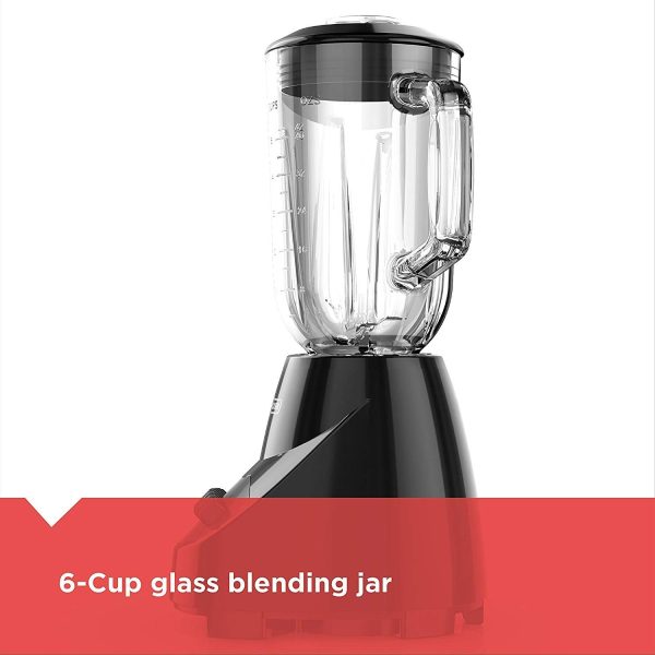 BLACK+DECKER 10-Speed Countertop Blender, BL2010BG, 6-Cup Glass Jar, Dishwasher-Safe, Stainless Steel Blade, Suction Feet - Image 6