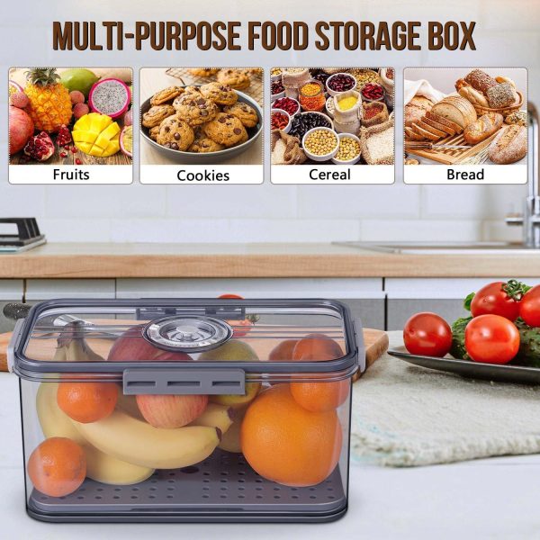Bread Box Bread Boxes for Kitchen Counter Airtight, Time Recording Bread Storage Container with Lid, Bread Keeper for Homemade Bread, Toast, Bagel, Donut and Cookies, Grey - Image 7